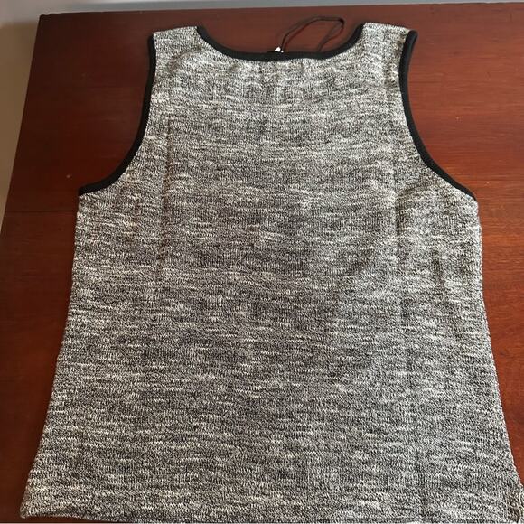 Bugzzi Ash Grey Black trim Crop Tank Top Sleeveless Small Summer Shirt - Picture 8 of 13